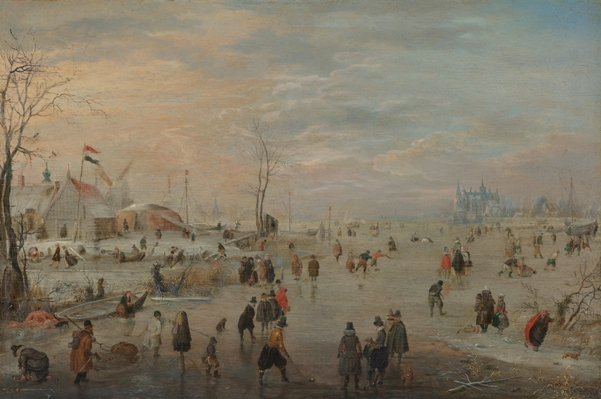 Amusement on the Ice, Hendrick Avercamp, Rijksmuseum, public domain