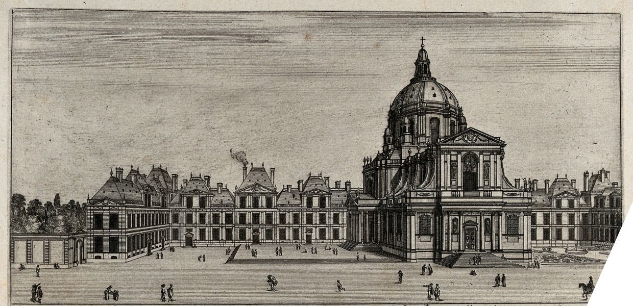 View and perspective of the chapel and house of Sorbonne 