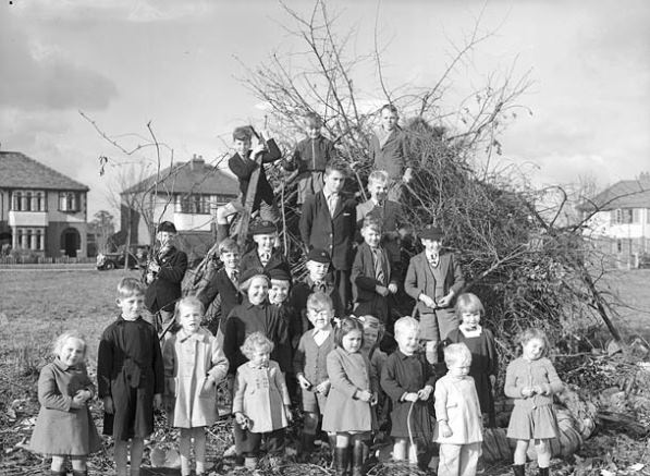 Our image for November:''Harlescott Bonfire scene', National Library of Wales and The European Library, CC BY-NC-SA.