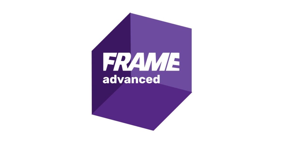 Frame Advanced logo, a purple cube