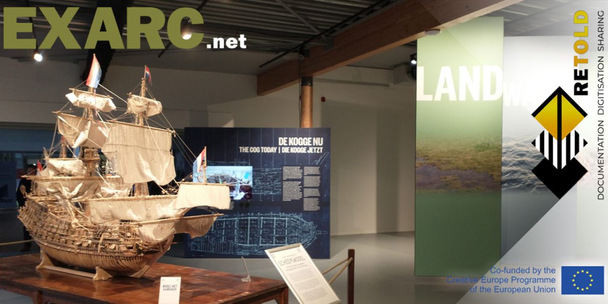 A wooden ship featured in a museum exhibition