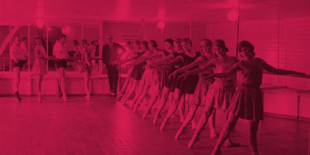 Women at a ballet class