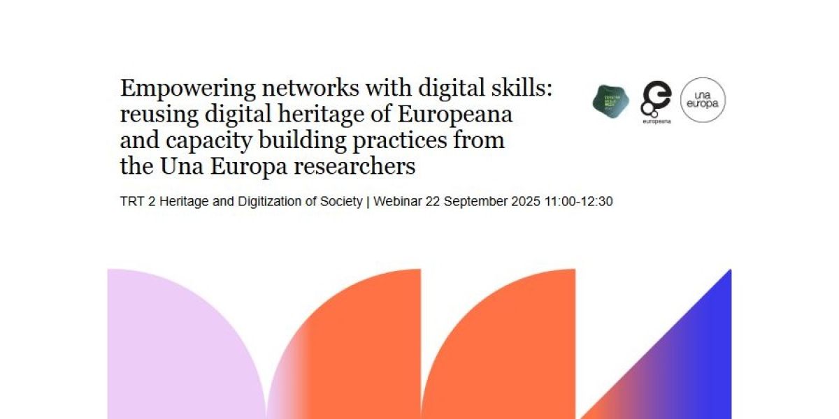 Webinar announcement titled "Empowering networks with digital skills" with colorful abstract shapes below.