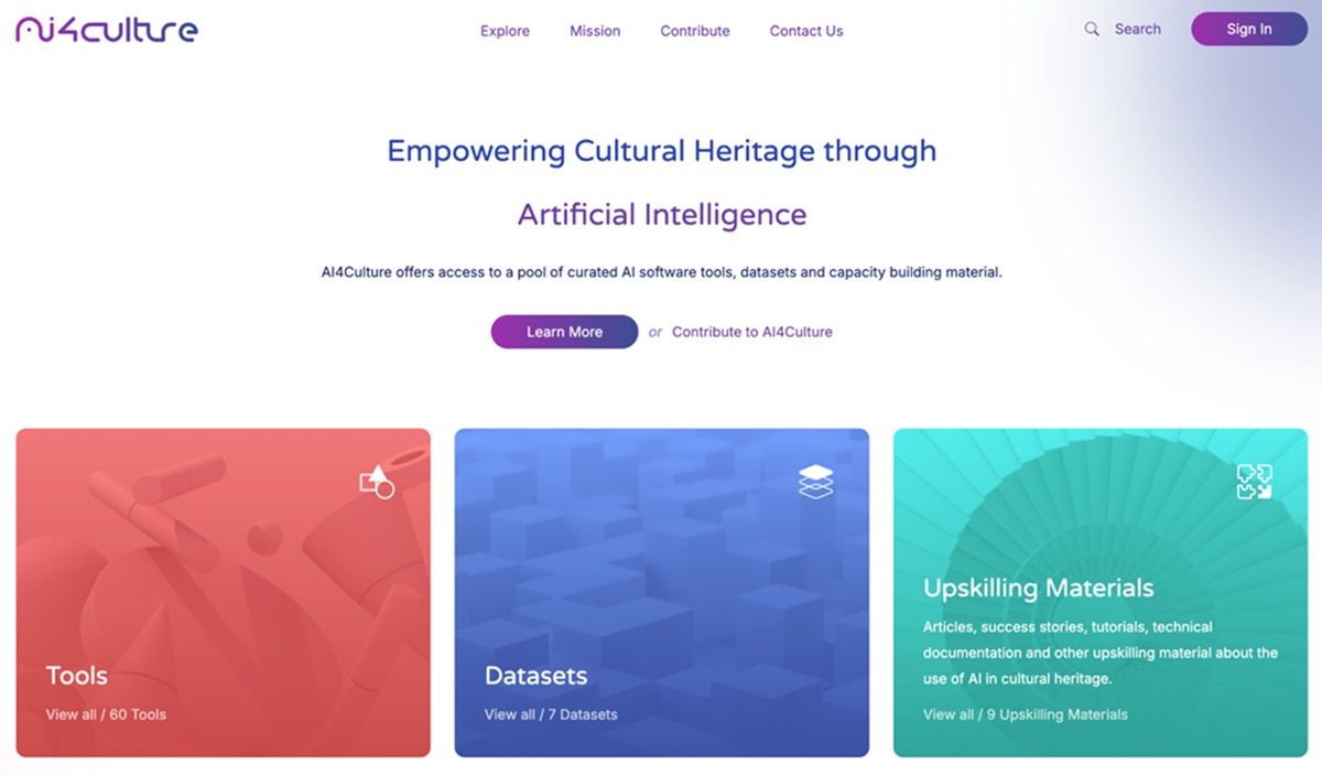 AI4Culture platform screenshot