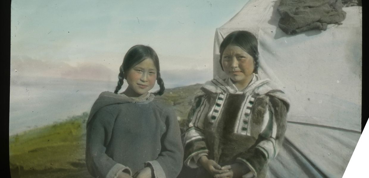 Two women in Inuit dress