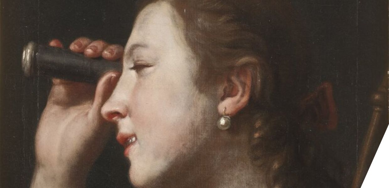 Girl Looking through a Telescope