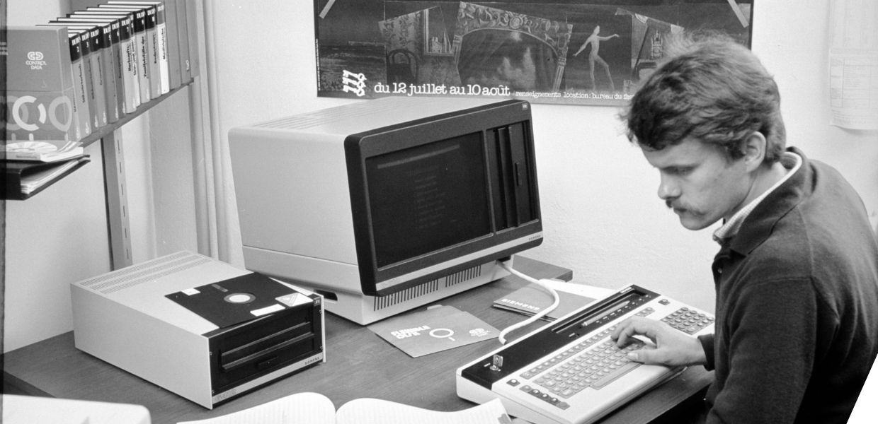 A man working on a computer