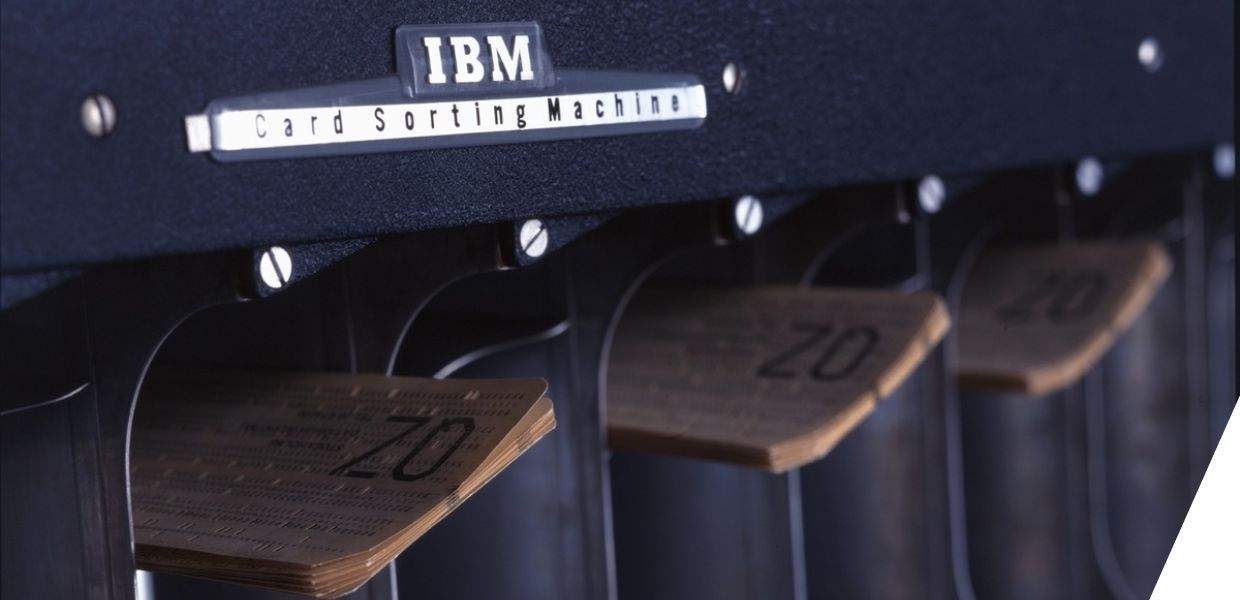 An IBM Card Sorting Machine. 