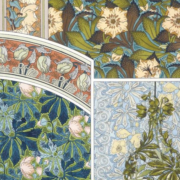 Art Nouveau: Drawings of plants and ornaments
